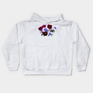 Pansies - Maroon And Purple Pansies Kids Hoodie